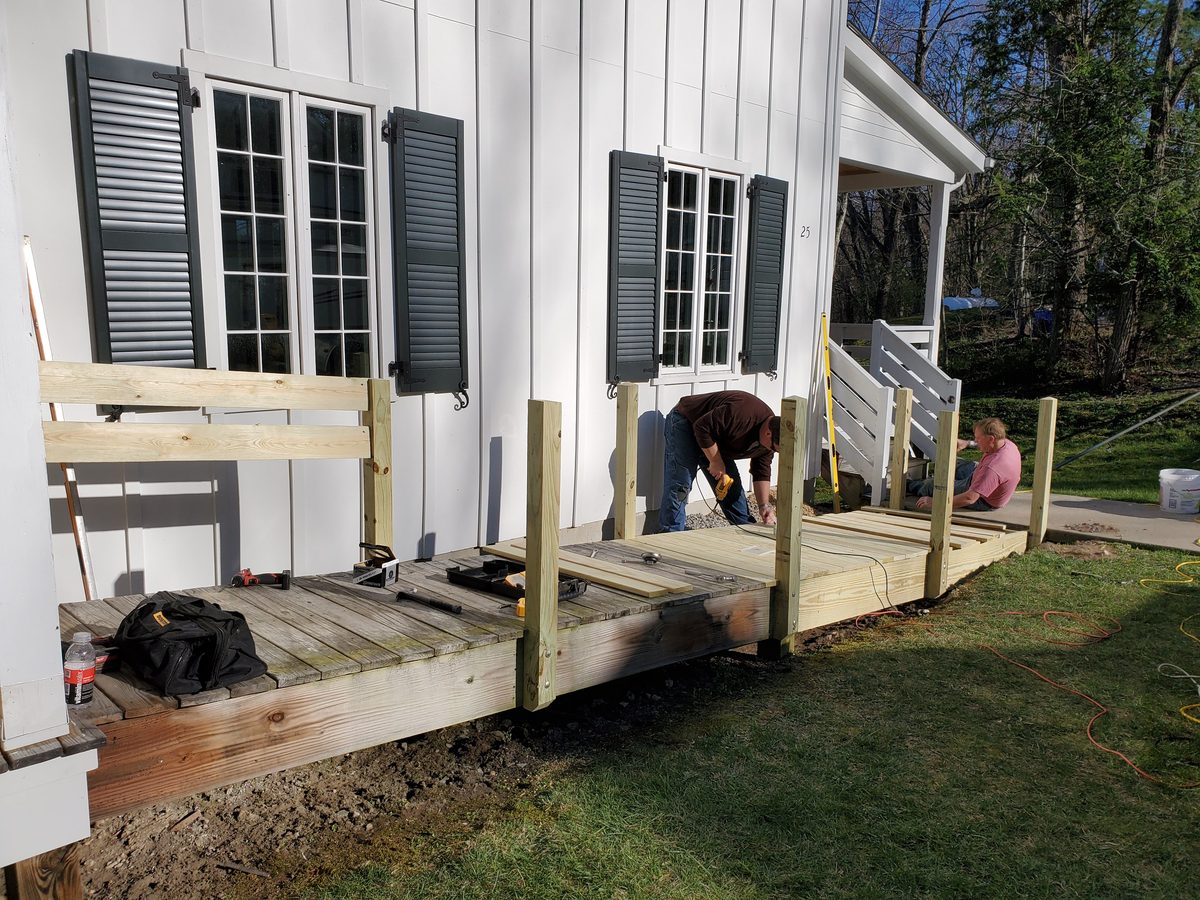 Exterior deck and ramp build