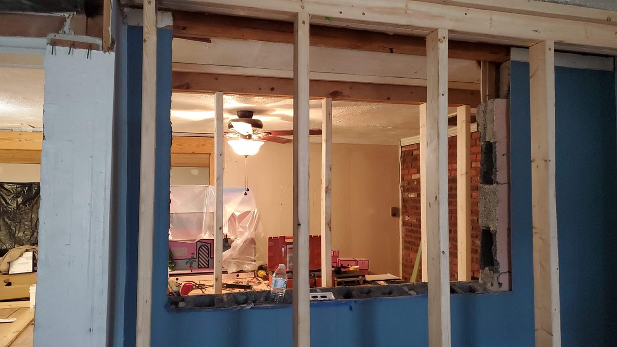 Interior framing and wall opening